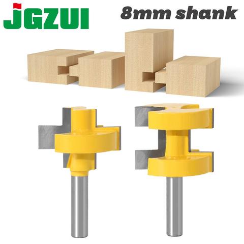 2 pièces 8MM tige t-slot carré dent Tenon fraise sculpture couteau routeur Bits pour bois outil de travail du bois ► Photo 1/6