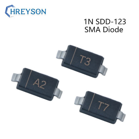 Diode de commutation rapide SMD, 100 pièces, 1N4148W A2 1N4007W T7 1N5819W S4 1N4148W T4 1N5819 SL 1N4007 T7 1N5817 S4 100V SOD-123 ► Photo 1/6