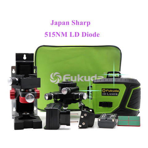 Fukuda nouveau 3D japon Sharp 515NM faisceau Laser niveau MW-93T-2-3GX niveau laser, auto-nivelant 360 Horizontal Vertical croix Super ► Photo 1/6