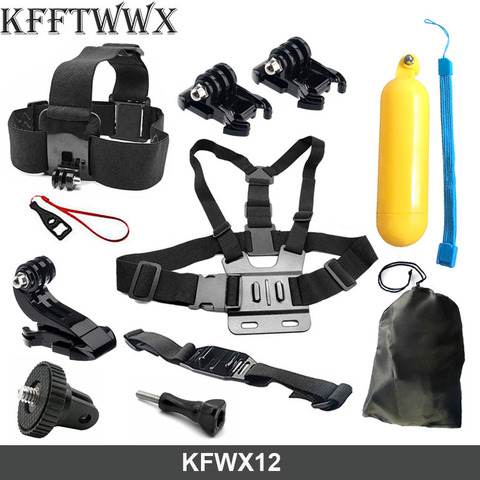 KFFTWWX Kit d'accessoires pour Gopro Hero 9 noir 8 7 6 5 Yi 4K SJ4000 EKEN H9 AKASO DBPOWER sangle fixation sur trépied pour caméra Go pro 9 ► Photo 1/6