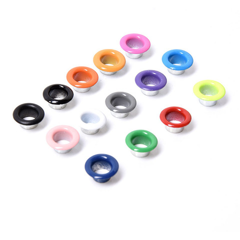 50pcs trou 3-10mm métal couleur mixte oeillet pour album à faire soi-même dentelle sac à chaussures étiquette vêtements accessoires de mode et artisanat en cuir ► Photo 1/6