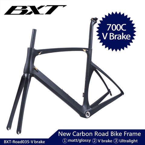 BXT nouveau cadre de vélo en carbone cadre de route en carbone ultra-léger 700C x 25C cadre de route en carbone complet di2 cadre de vélo fourche tige de selle ► Photo 1/6