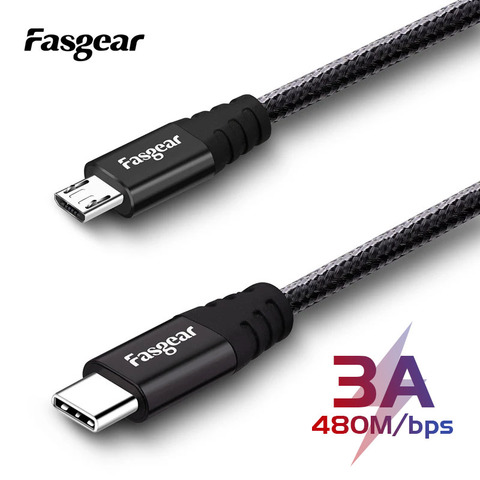 Fasgear USB C à Micro USB câble données cordon chargeur 3A USB câble pour téléphone portable Samsung Xiaomi Redmi Huawei chargeur cordon ► Photo 1/6