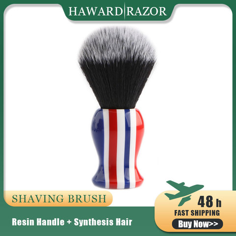 Brosse à rasage pour hommes, manche en résine, poils synthétiques, motif drapeau ► Photo 1/6