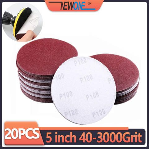 Disques abrasifs pour ponceuse, papier de polissage, 125mm, #40-#3000, 20 pièces ► Photo 1/4