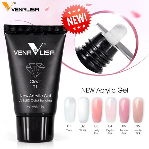 Venalisa Nouveau Acrylique Gel Réel Poly Gel Tremper Hors UV LED Durable Gel Tranche conseils D'agrandissement Rapide Sec Clair Gelée Gel Base couche de finition ► Photo 1/6