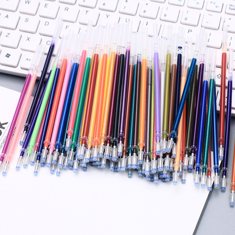 Recharges de stylos à encre Gel, 100 couleurs, Multi paillettes, Flash coloré, pour papeterie de dessin Graffiti ► Photo 1/6