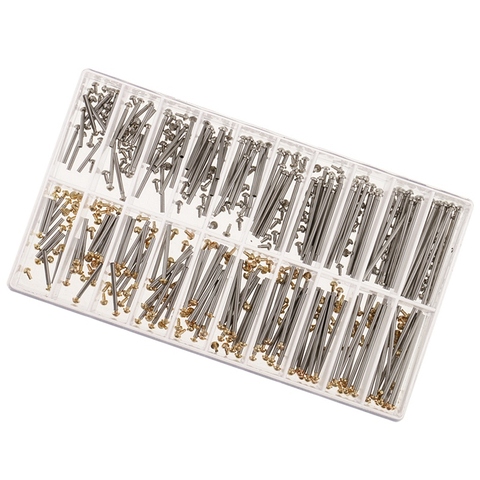 1 boîte montre réparation outils ensemble Kits montre sangle vis assortiment Tube Friction broche fermoirs Bracelets Rivet extrémités 10Mm-28Mm ► Photo 1/6