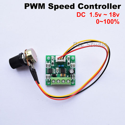 DC 1.8V 3V 5V 6V 9V 12V 18V 2A PWM régulateur de vitesse moteur cc commutateur 0%-100% pwm contrôleur ► Photo 1/5