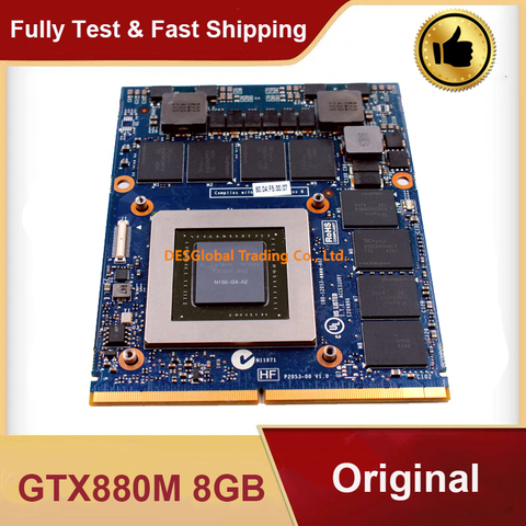 Carte graphique GTX880M GTX 880M/8G originale pour ordinateur portable DELL M17X, R4, R5, M18X, R2, R3, fonctionne parfaitement ► Photo 1/4