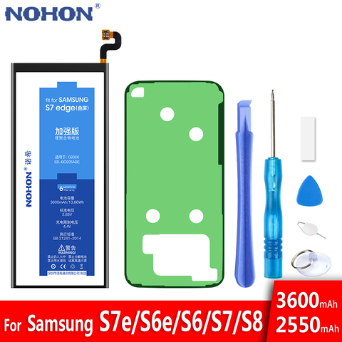 Batterie NOHON pour Samsung Galaxy S7 S6 edge S8 G950F G935F G930F G925F G920F batterie de remplacement d'origine pour téléphone portable + outils ► Photo 1/6