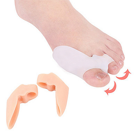 Séparateur professionnel d'orteils, correcteur de Gel en Silicone, correcteur d'hallux Valgus, redresseur, Patch de soins des pieds, 2 pièces ► Photo 1/6