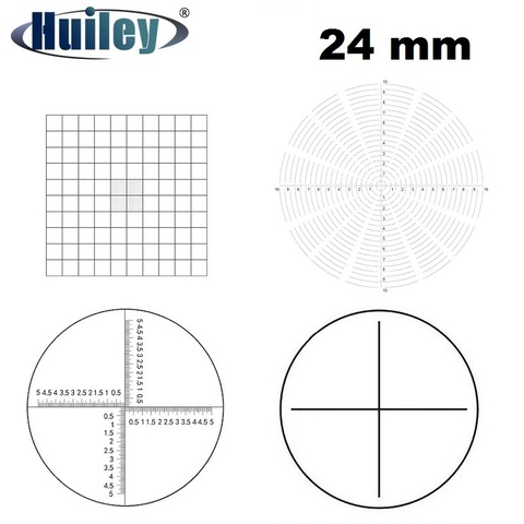Micromètre oculaire diamètre 24mm verre optique règle croisée Net cercles concentriques anneaux aiguille pour Microscope stéréo 30 30.5mm ► Photo 1/6