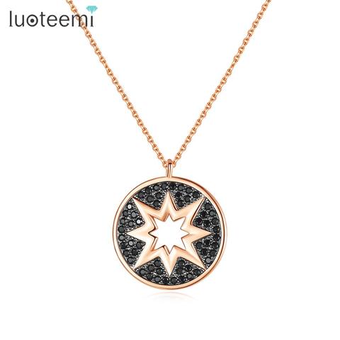 LUOTEEMI – collier ras du cou rond et Chic pour femmes et filles, avec Zircon cubique noir, à la mode, cadeau de fête de mariage ► Photo 1/6