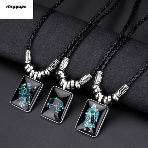 Angyape pendentif collier galaxie Constellation Design 12 signe du zodiaque Horoscope astrologie collier pour femmes hommes résine bijoux ► Photo 1/6