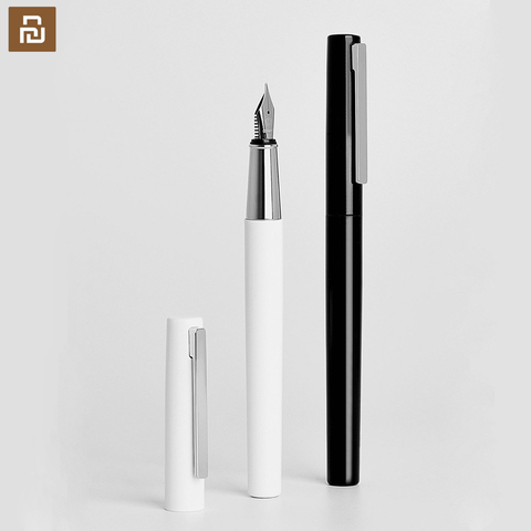 Youpin – stylo-plume kaco BRIO noir/blanc, avec sac de rangement, boîte avec pointe de 0.3mm, stylo encreur métallique pour écriture et signature ► Photo 1/6