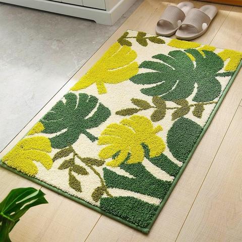 Tapis de sol de qualité antidérapant, doux à motif de feuilles, tapis de salle de bains, absorbant, pour la décoration de la maison, pour couloir, chambre à coucher, toilettes, 1 pièce ► Photo 1/6