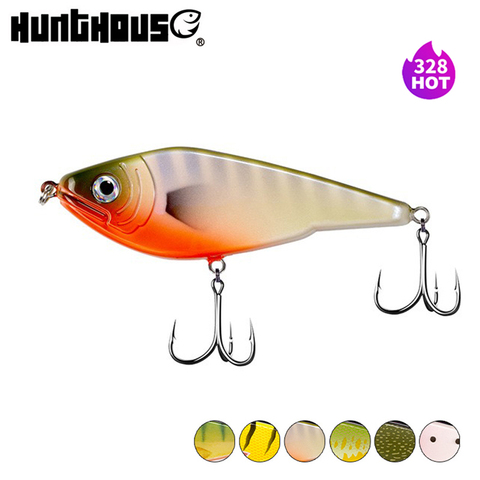 Hunthouse-Leurre coulant à enfoncement lent, appât artificiel vibrant de type Jerkbait, appât artificiel idéal pour la pêche au brochet ou au brochet, wobbler, Jerkbait ► Photo 1/6