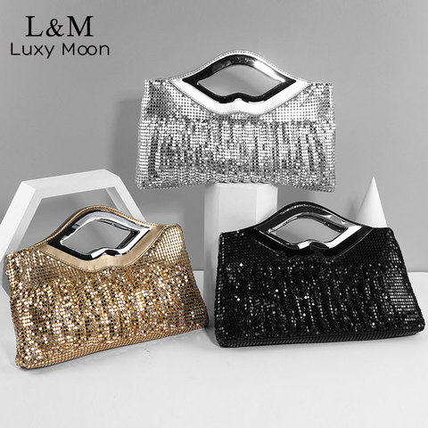 Pochette de soirée à paillettes pour femmes, sac à main de luxe, sac à bandoulière avec chaîne, mode féminine, X11H ► Photo 1/6