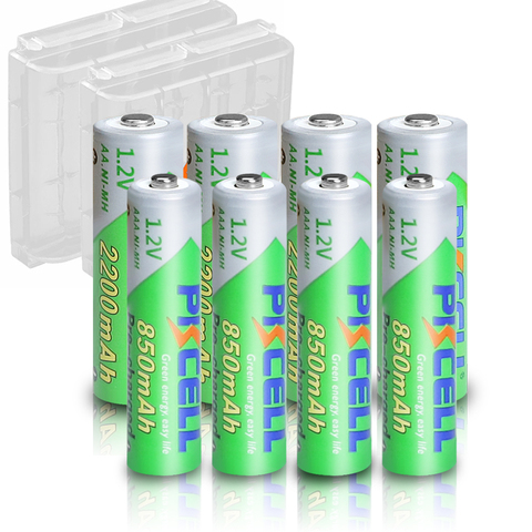 (Paquet de 8 pièces) Piles Rechargeables 1.2V NIMH AA AAA 4 pièces AA 2200mah & 4 AAA 850MAH Piles Rechargeables Haute capacité LSD pour jouets ► Photo 1/6