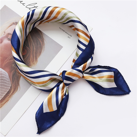 Foulard de luxe en soie pour femmes, carré, slim, pour le bureau, 50x50cm, tendance 2022 ► Photo 1/6