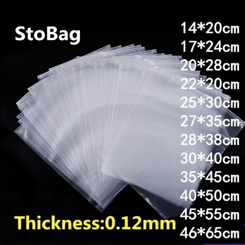 StoBag-emballage en plastique Transparent 10 pièces, pochette de rangement de voyage en tissu, sac étanche organisateur en tissu auto-scellant à fermeture éclair ► Photo 1/6