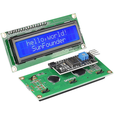 Module adaptateur d'interface de série pour Arduino, LCD1602 + I2C 1602 16x2 1602A écran bleu/vert HD44780 caractères LCD /w IIC/I2C ► Photo 1/6