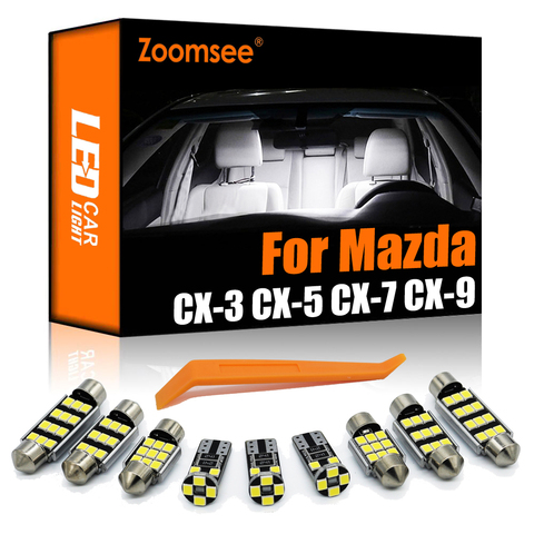 Zoomsee – Kit d'éclairage intérieur LED pour Mazda, pour Mazda CX-3 CX-5 CX-7 CX-9 CX3 CX5 CX7 CX9 Canbus, ampoule de véhicule, intérieur carte, dôme de lecture, coffre ► Photo 1/6