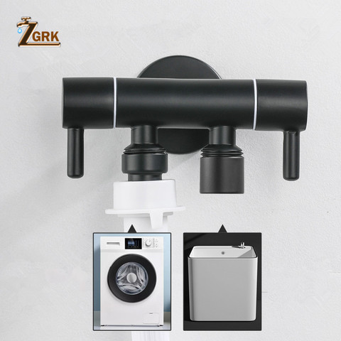 ZGRK-robinet Machine à laver, robinet multifonction noir en acier inoxydable, robinet de salle de bains pour vadrouille ► Photo 1/6