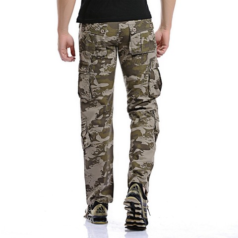 2022 hommes lâche multi-poches Camouflage pantalon décontracté coton droit grands Yards longue robe Multi Zipper mâle lavé pantalon ► Photo 1/6