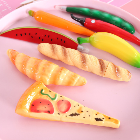 Stylo à bille amusant pour aliments, pain, fournitures d'apprentissage de bureau, stylo amusant pour fruits et légumes, cadeau pour étudiants ► Photo 1/6