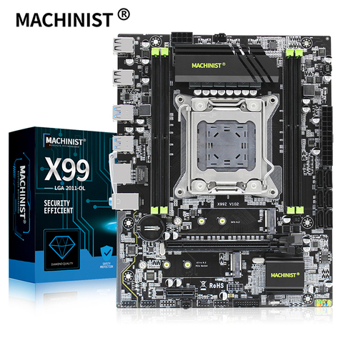 MACHINIST X99 carte mère LGA 2011-3 LGA2011-3 avec double fente M.2 NVME prend en charge quatre canaux DDR4 ECC RAM XEON E5 V3 V4 X99-RS9 ► Photo 1/6