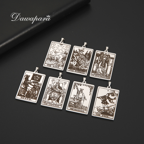 Dawapara le principal Arcana Tarot cartes Vintage amulette pendentif pour colliers accessoires en gros en acier inoxydable ► Photo 1/6