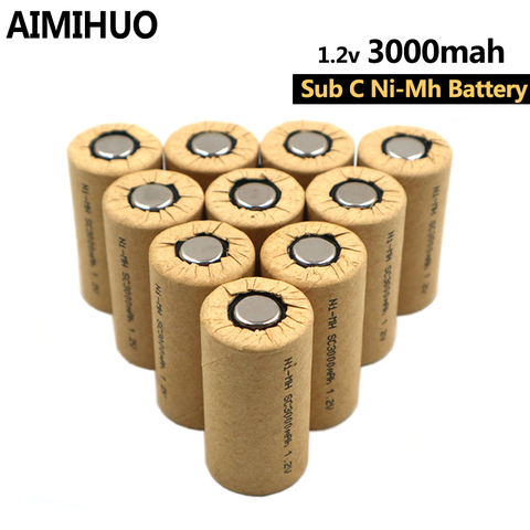 Nouveau 3000mAh SC Batteries 1.2v NiMh Sub C batterie Rechargeable pour bricolage Bosch Makita tournevis perceuse électrique outils électriques SUB C ► Photo 1/6