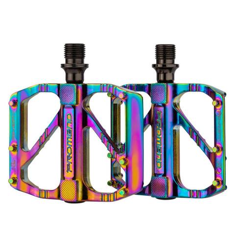 Arc-en-ciel vtt vélo pédale en alliage d'aluminium anti-dérapant plate-forme 3 roulement coloré pédales pour BMX VTT accessoires ► Photo 1/6