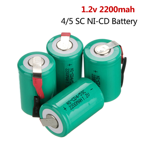 2-20 pièces 4/5SC NI-CD batterie 1.2V 2200mah Sub C batterie Rechargeable pour bricolage tournevis perceuse électrique lampe de poche SUBC Battries ► Photo 1/6