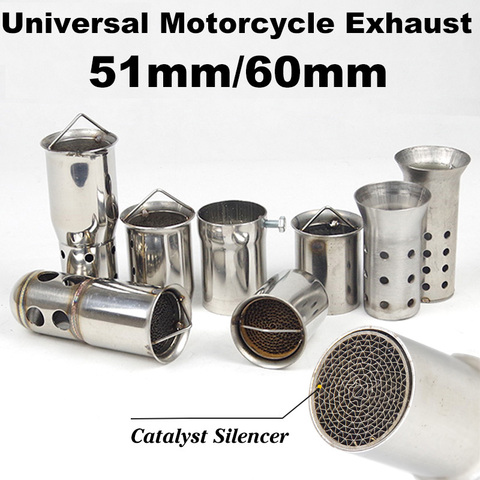 Livraison gratuite tuyau d'échappement silencieux DB tueur catalyseur moto silencieux d'échappement silencieux bruit éliminateur de son 51mm 60mm ► Photo 1/6