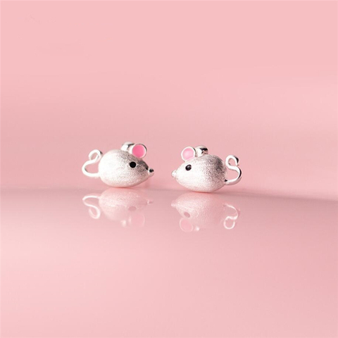 Boucles d'oreilles en argent Sterling 2022, à mémoire unique, signe du zodiaque, année Rat, adorable, à la mode, SEA702, pour femmes, 925 ► Photo 1/5