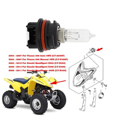 ATV Super blanc phares ampoule 12v 40W/40W pour Suzuki QuadSport Z250 LTZ 250 Z400 LT-Z400 LTR 450 QuadRacer 450R ► Photo 1/6