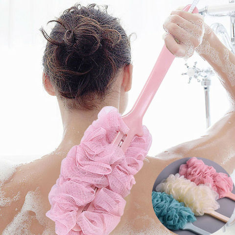 Brosse éponge pour salle de bain-douche, nouveau, à manche Long, en maille souple, au dos, pour le bain et la douche, brosse offre spéciale ► Photo 1/5