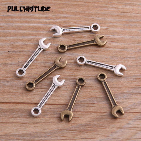 PULCHRITUDE – breloques en alliage de Zinc, 2 couleurs, 6x24mm, clé à outils de nécessités quotidiennes, breloques adaptées aux bijoux, pendentif, fabrication de breloques, 14 pièces ► Photo 1/3