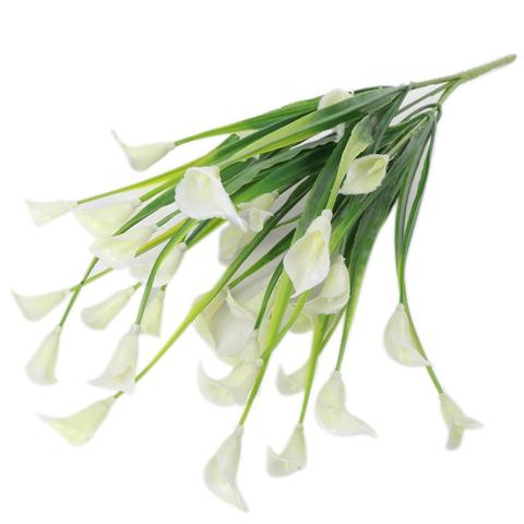 1 Bouquet 5 Branches mini calla artificielle avec feuille plastique faux lys plantes mariage maison chambre décoration fleur ► Photo 1/6