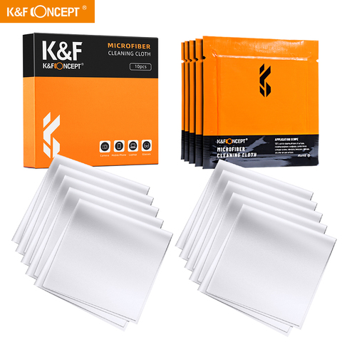 K & F Concept – lot de 10 chiffons de nettoyage en microfibre enveloppés sous vide, pour appareil photo, objectif, lunettes, téléphones, écrans LCD, etc. ► Photo 1/6