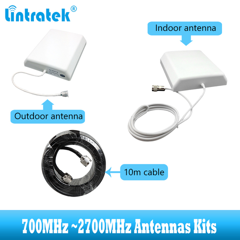 Kit d'antenne 700 ~ 2700MHz 2G 3G 4G pour antenne amplificateur de signal cellulaire GSM LTE WCDMA câble 10m pour répéteur de téléphone portable ► Photo 1/6