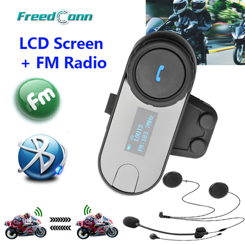 Nouvelle Version mise à jour! Casque d'interphone de casque de moto Bluetooth BT T-COM-SC avec écran avec Radio FM ► Photo 1/6