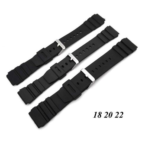 Livraison gratuite 18mm - 22mm Silicone caoutchouc montre bracelet bracelet déploiement boucle plongeur étanche ► Photo 1/6