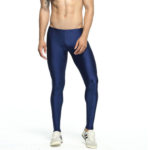 Leggings pour hommes, en Nylon, doux, vêtement pour hommes, solide et serré, Long Johns, extensible, à la mode, élastique, taille basse, sous-vêtements longs ► Photo 1/6