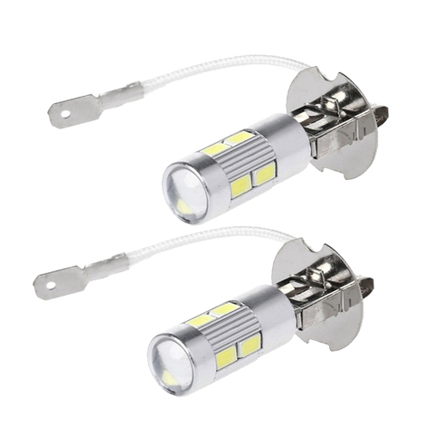 Lumières de voiture 2 pièces, lumière anti-brouillard H3 10SMD 5630 ampoule LED, ampoule LED 12V h3 ► Photo 1/6