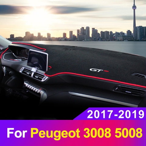 Couverture de tableau de bord de voiture, tapis pare-soleil, tapis de  tableau de bord, accessoires Anti-UV pour Peugeot 3008 5008 GT 2017 2022 -  Historique des prix et avis