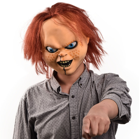 Masque Chucky pour enfant, Costume de jeu, Masques pour fantôme, visage d'horreur en Latex, casque pour Halloween, tueur de diable, poupée, 2022 ► Photo 1/6